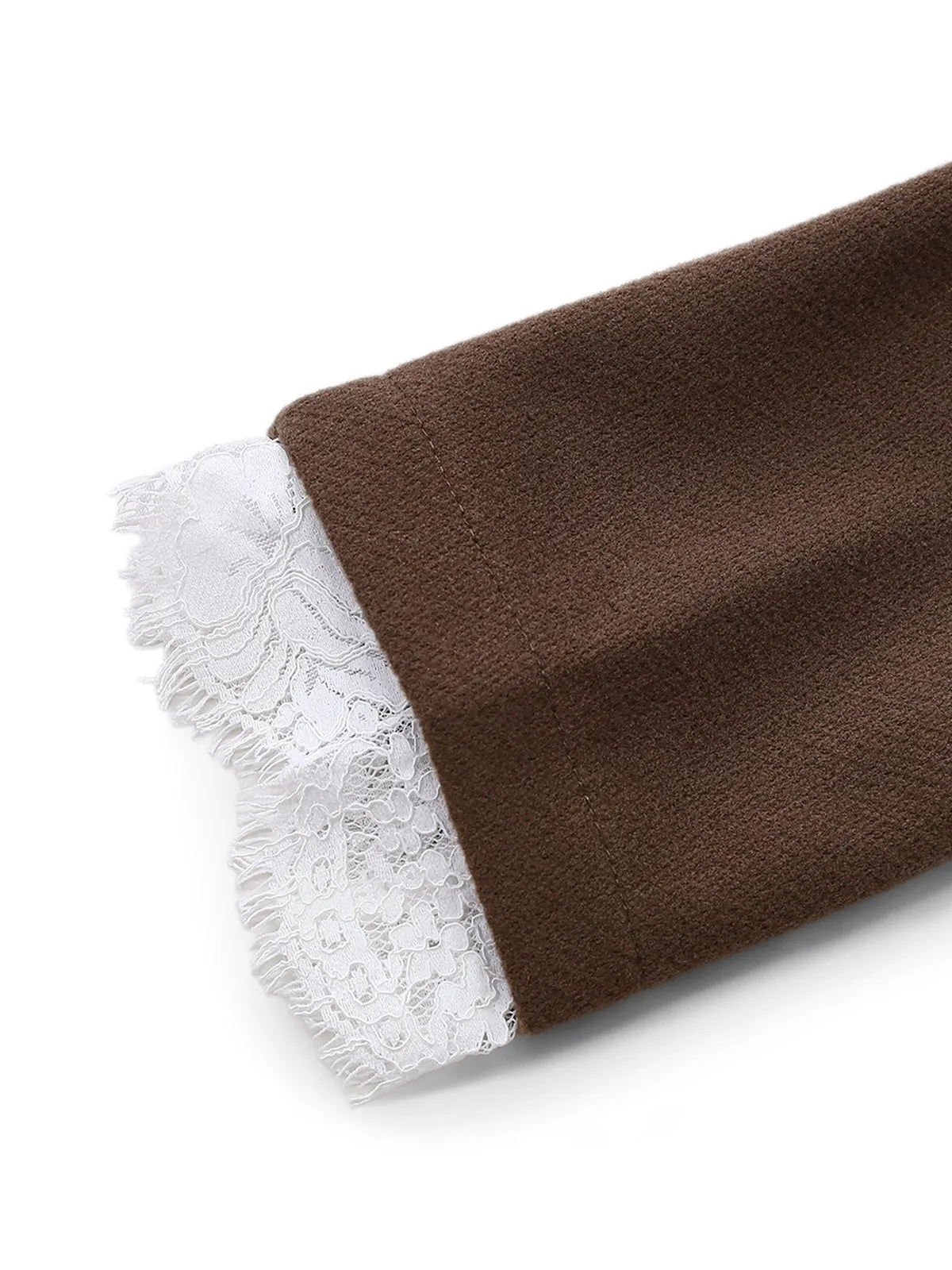 Brown 1950s Lace Patchwork Long Sleeve Button Jacket sold by Retro Stage product image thumbnail 4