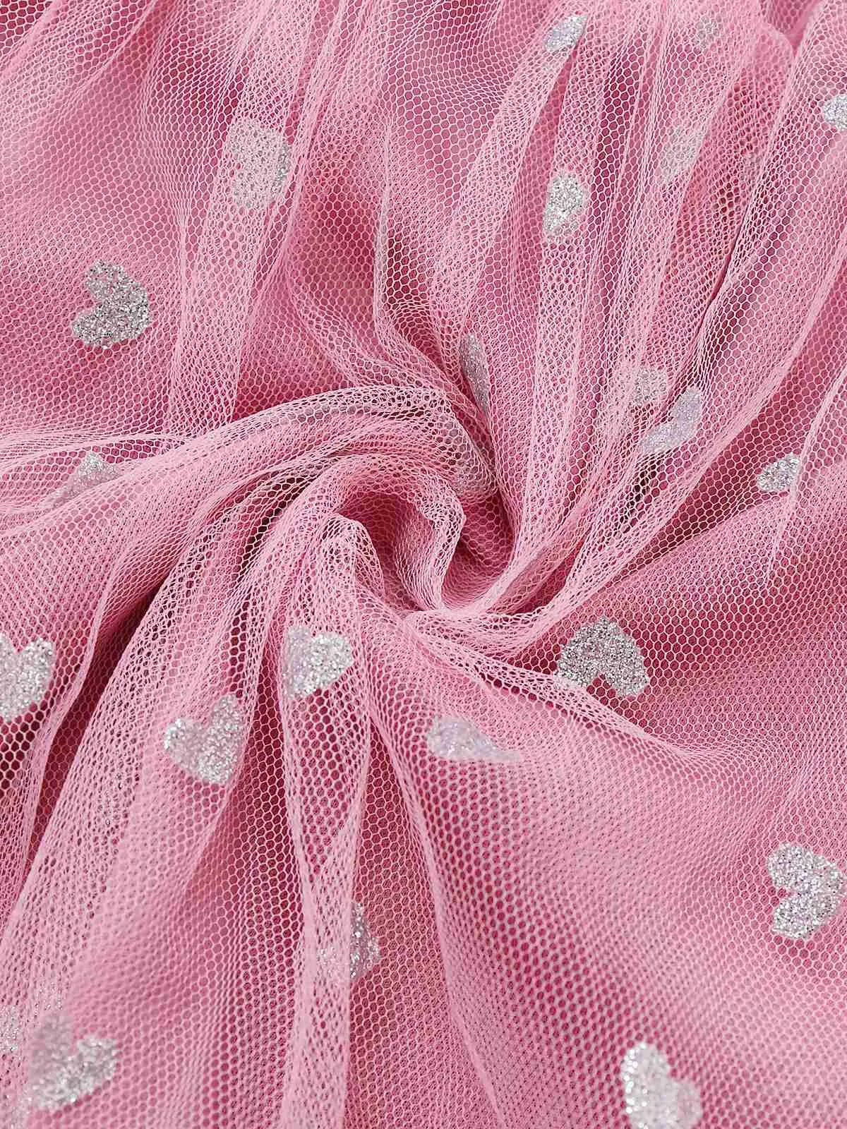 1930s Heart Silver Foil Tulle Spaghetti Strap Prom Dress sold by Retro Stage product image thumbnail 4