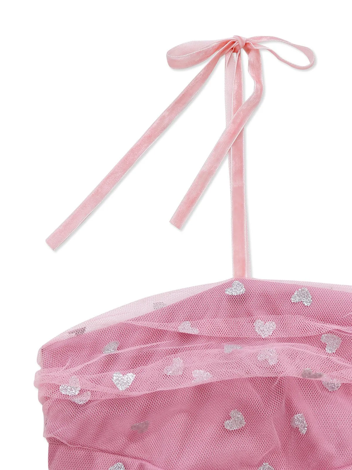 1930s Heart Silver Foil Tulle Spaghetti Strap Prom Dress sold by Retro Stage product image thumbnail 3