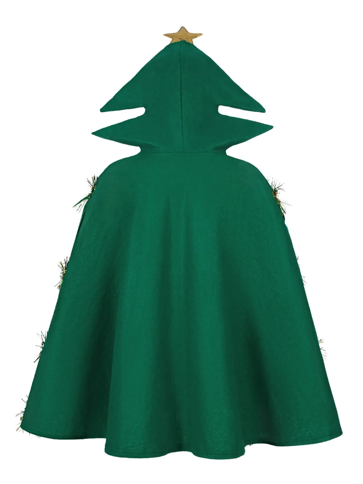 Green 1950s Christmas Tree 3D Embellished Hooded Cape sold by Retro Stage product image thumbnail 2