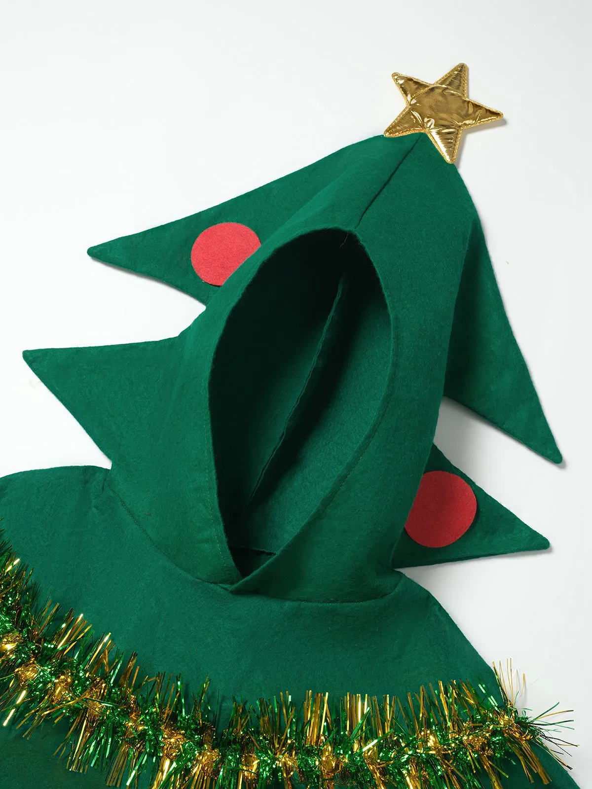 Green 1950s Christmas Tree 3D Embellished Hooded Cape sold by Retro Stage product image thumbnail 3