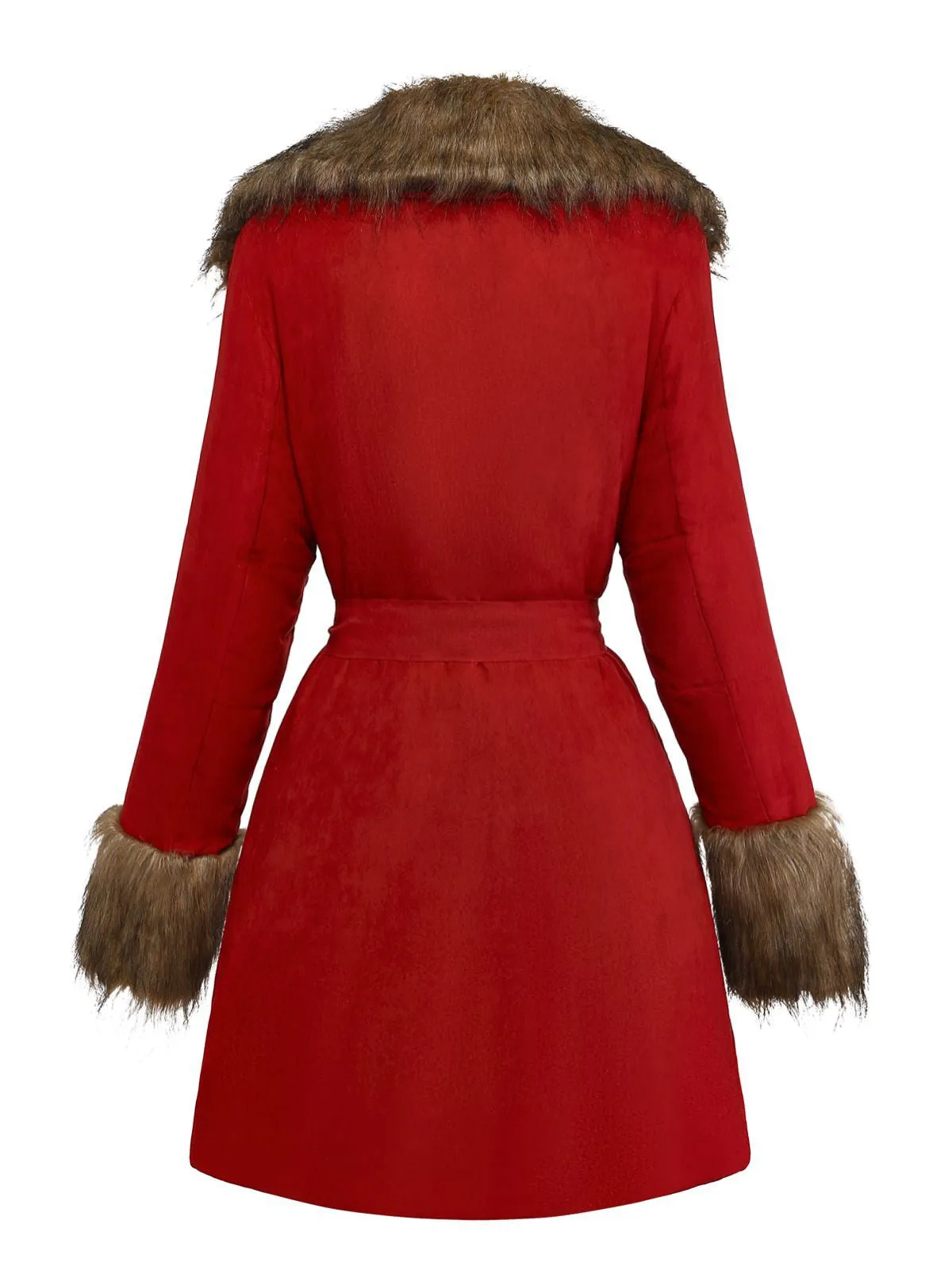 1950s Faux Fur Collar Lapel Belt Coat sold by Retro Stage product image thumbnail 2