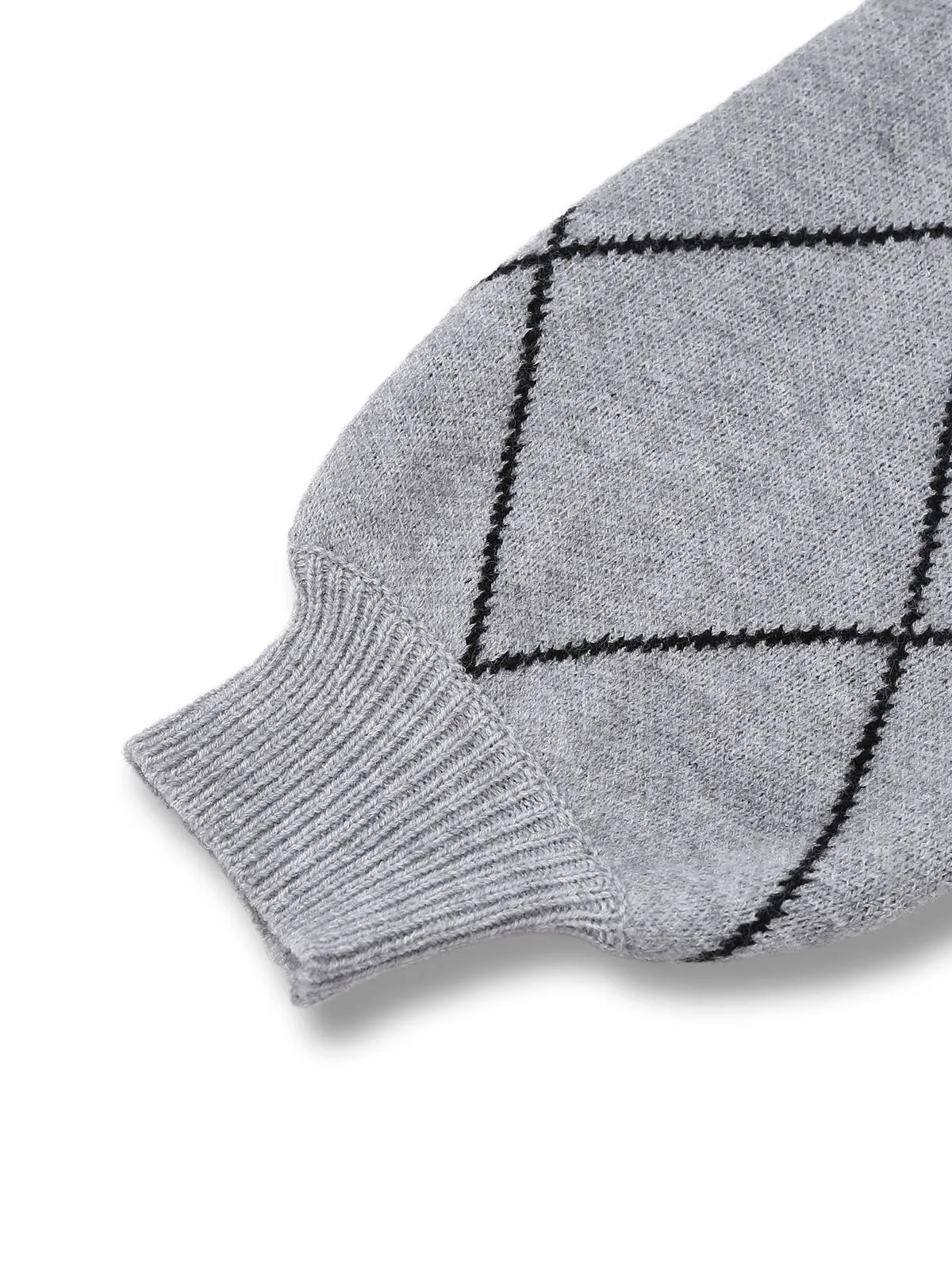 Grey 1950s Round Neck Bow Pullover Sweater sold by Retro Stage product image thumbnail 5