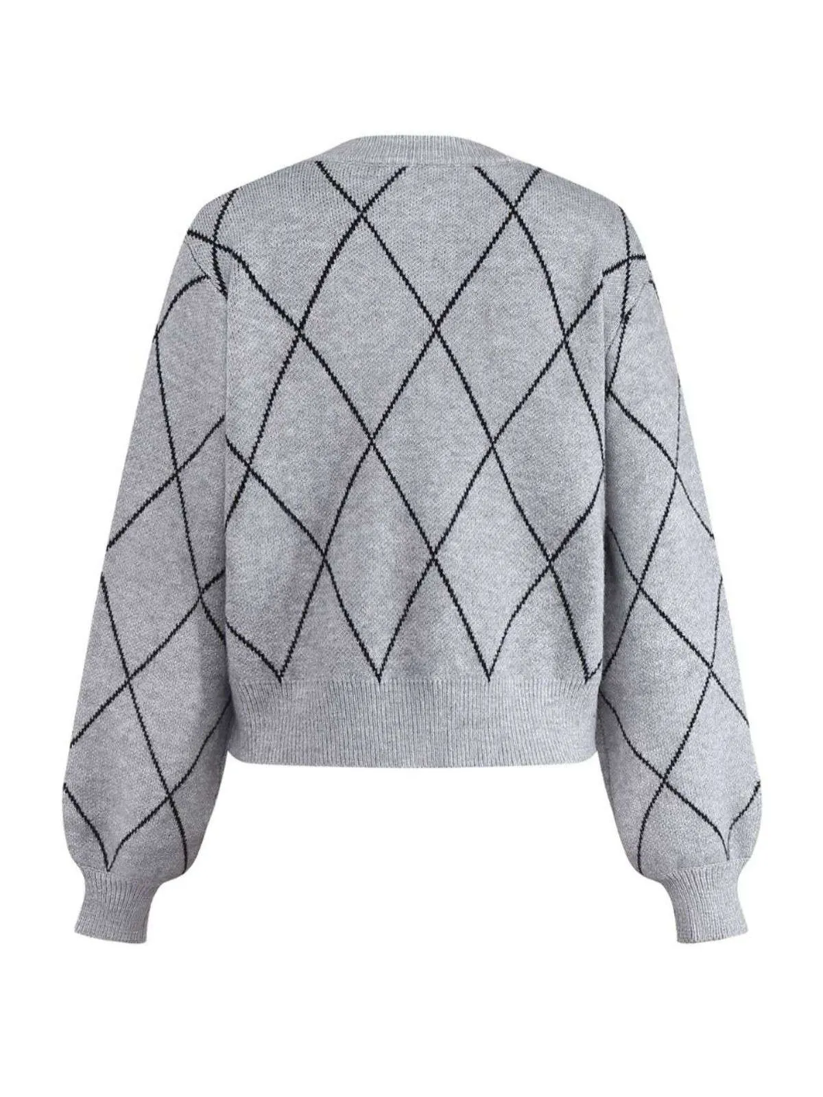 Grey 1950s Round Neck Bow Pullover Sweater sold by Retro Stage product image thumbnail 3