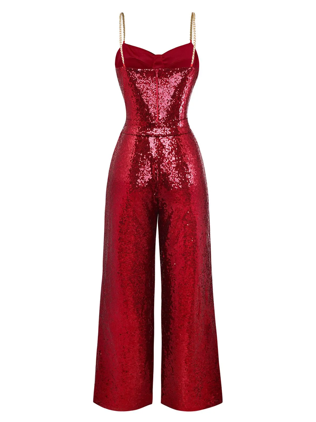 1970s Chain Strap Sequined Disco Jumpsuit sold by Retro Stage product image thumbnail 3