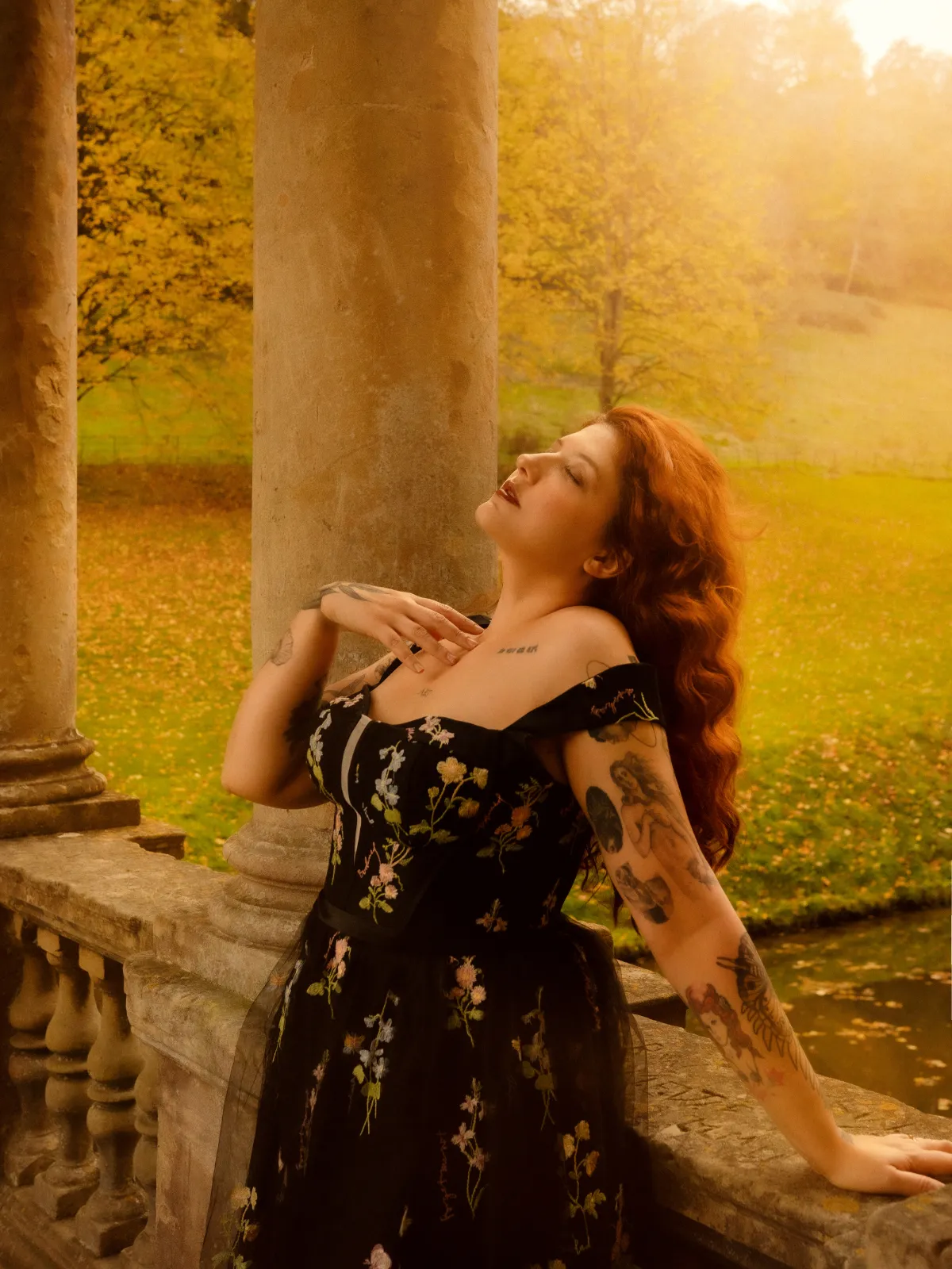 1930s Floral Mesh Boned Lace-Up Dress sold by Retro Stage product image thumbnail 3