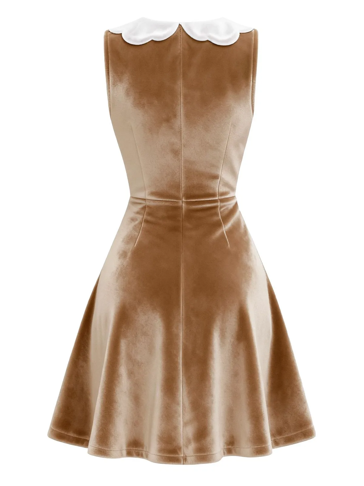 Brown 1960s Christmas Gingerbread Velvet Dress sold by Retro Stage product image thumbnail 5
