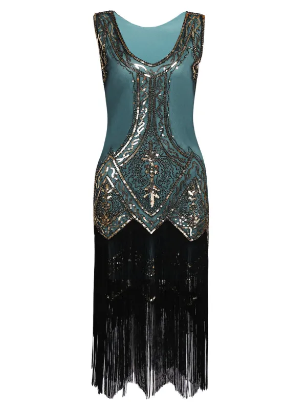 1920s Beaded Fringed Flapper Dress sold by Retro Stage