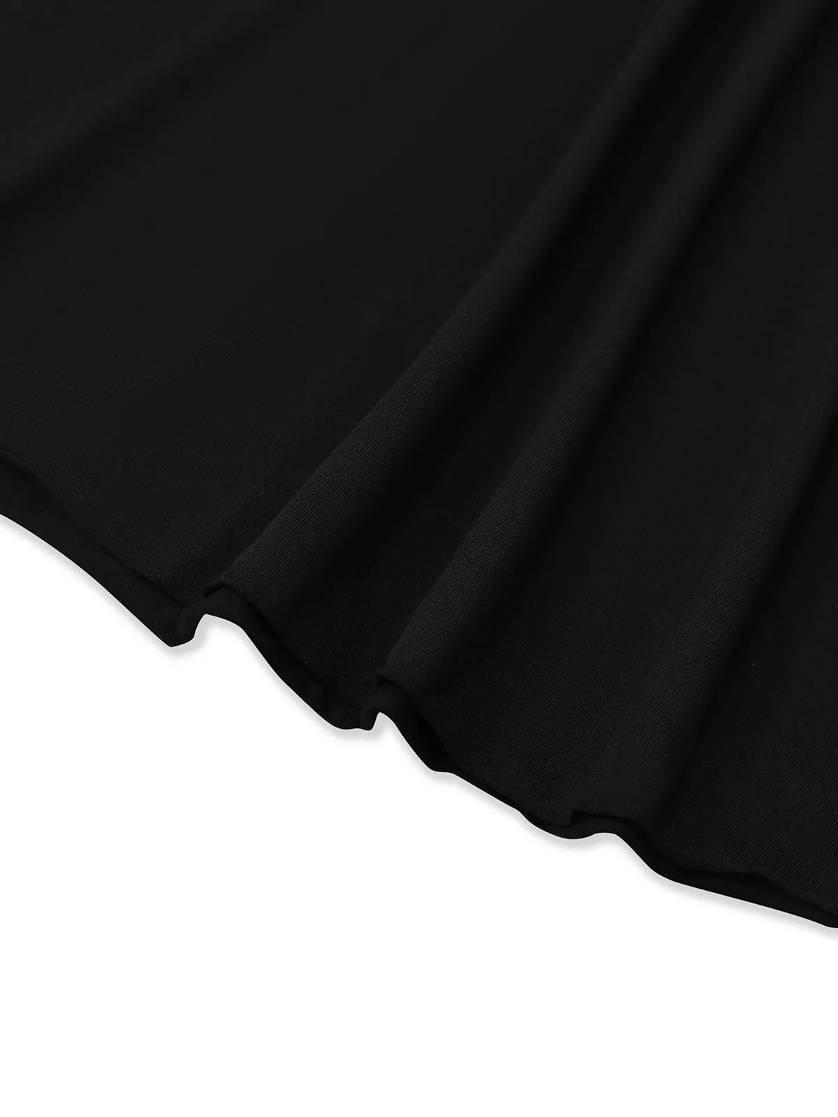 Black 1950s Solid Lace Strappy Nightdress sold by Retro Stage product image thumbnail 4