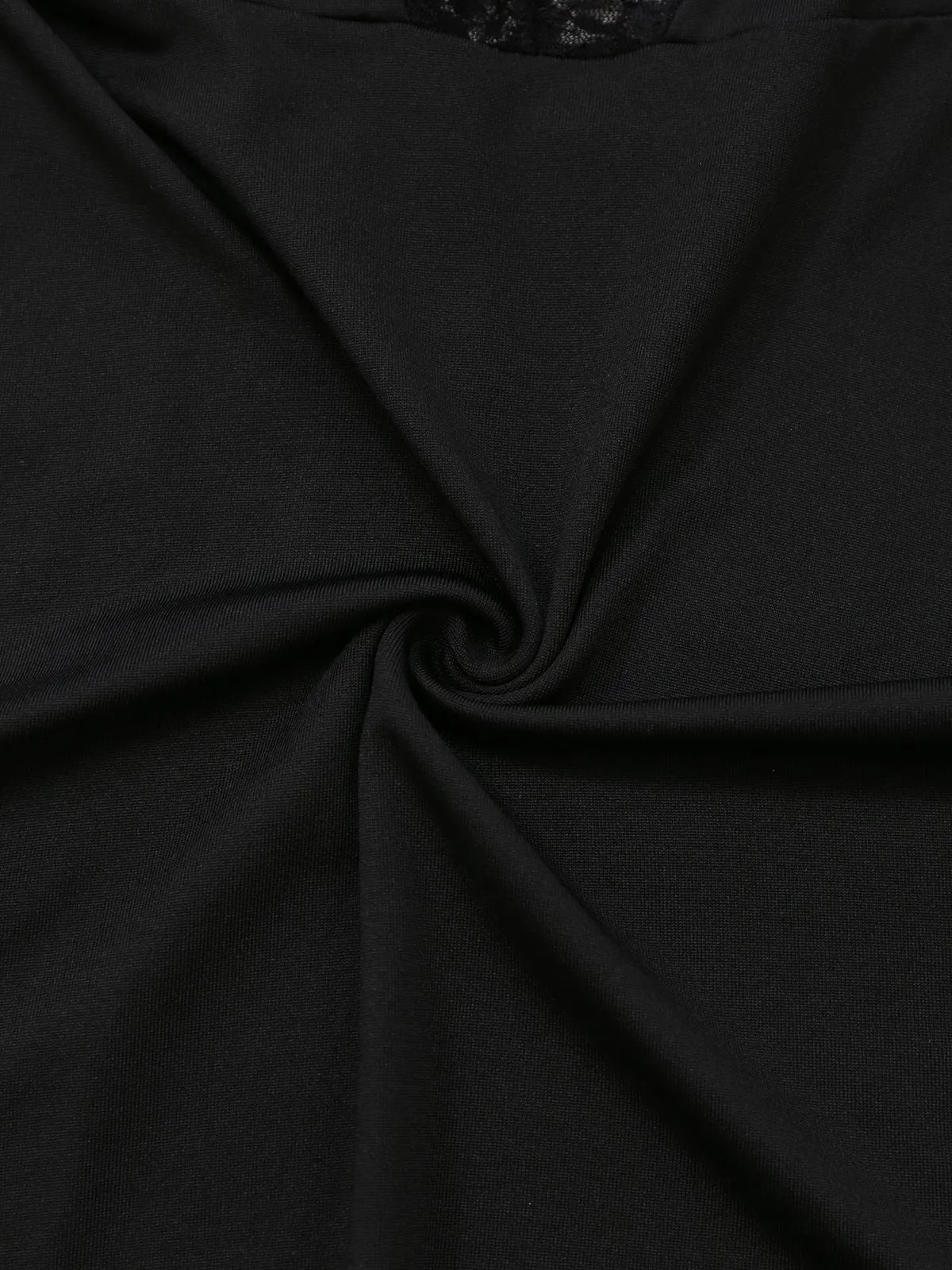 Black 1950s Solid Lace Strappy Nightdress sold by Retro Stage product image thumbnail 3