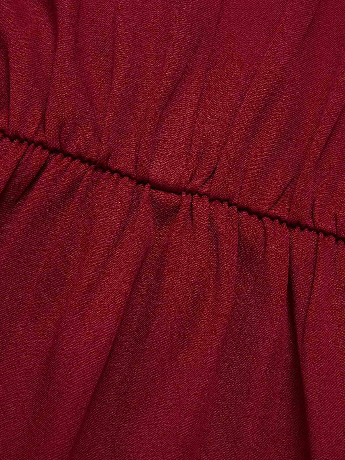 Red 1940s Stand Collar Butterflies Blouse sold by Retro Stage product image thumbnail 5