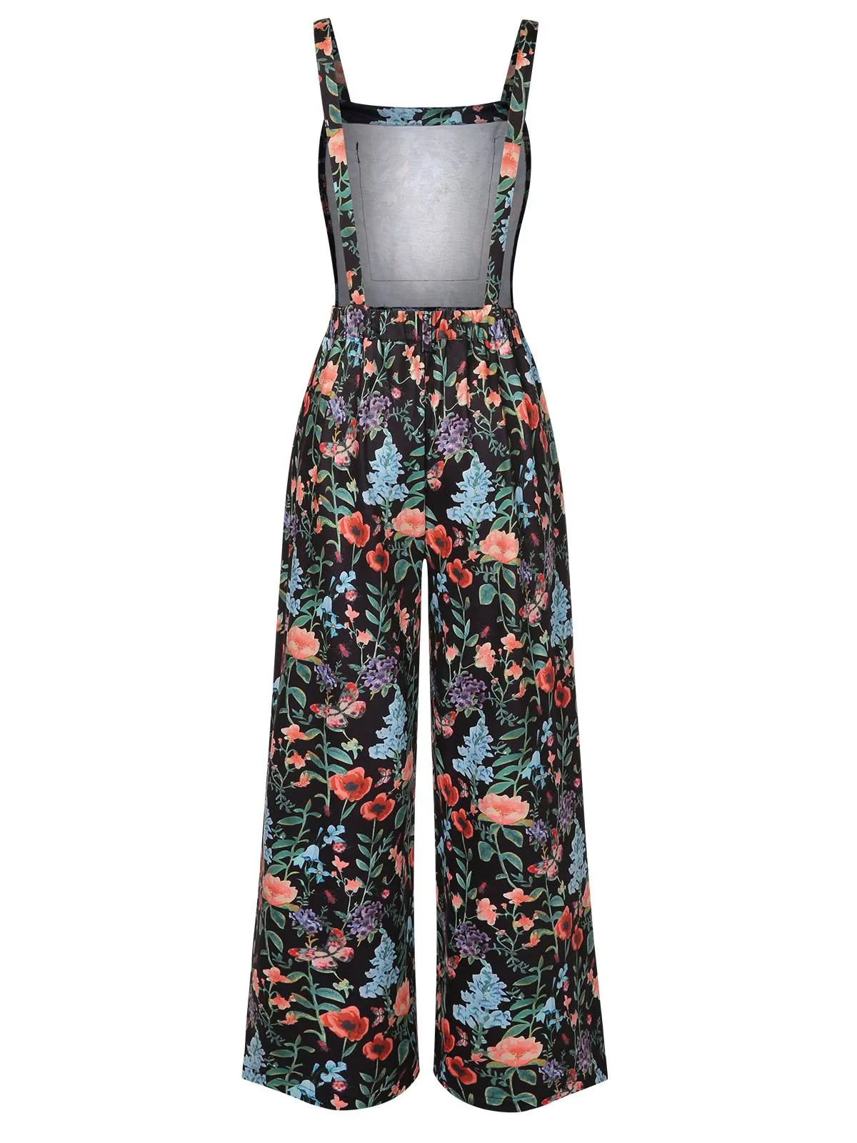 Multicolor 1930s Floral Square Neck Strap Jumpsuit sold by Retro Stage product image thumbnail 4