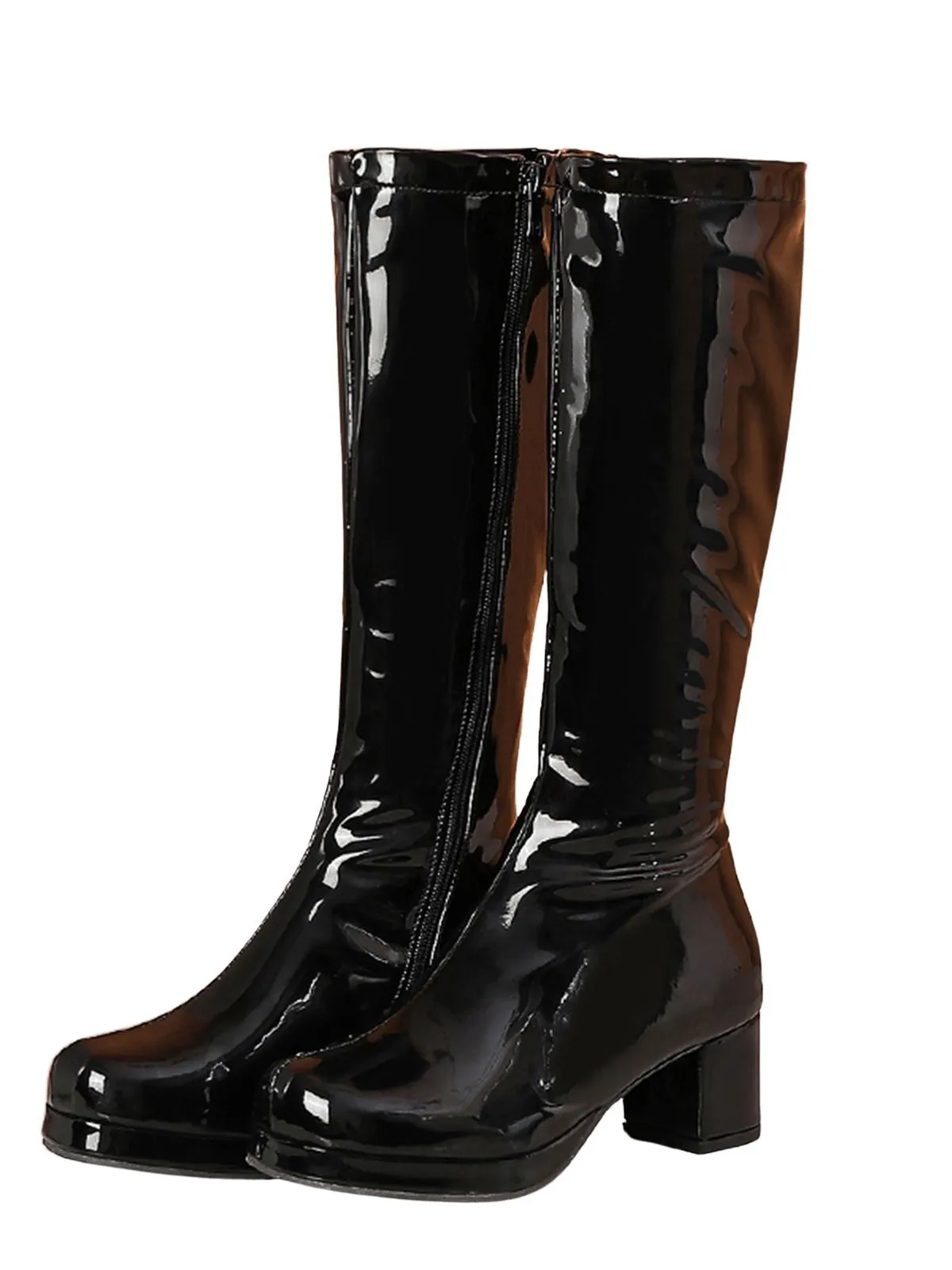 Retro Shiny Patent Leather Thigh-High Boots sold by Retro Stage product image thumbnail 5