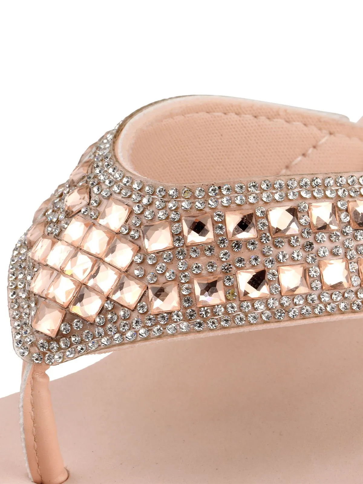 Rhinestone Wedge Flip Flop Slippers sold by Retro Stage product image thumbnail 4