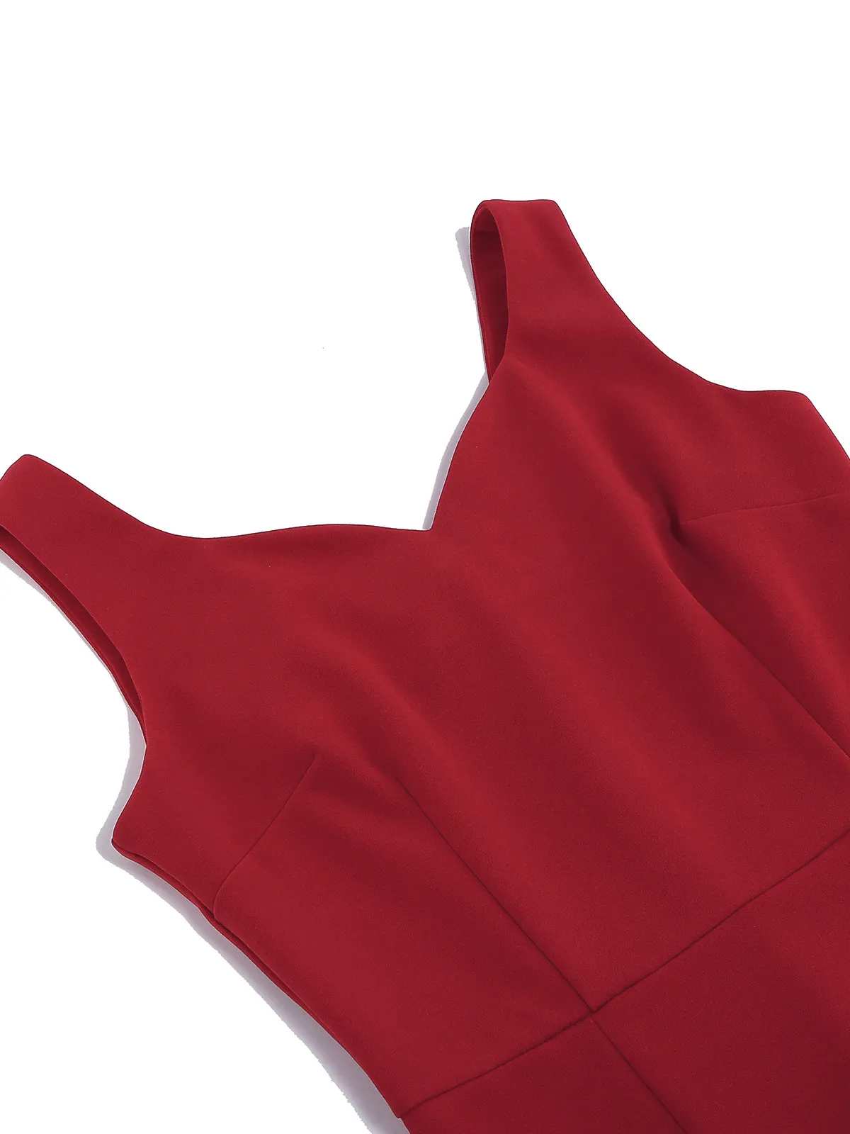 Red 1960s Heart Collar Solid Pencil Dress sold by Retro Stage product image thumbnail 4