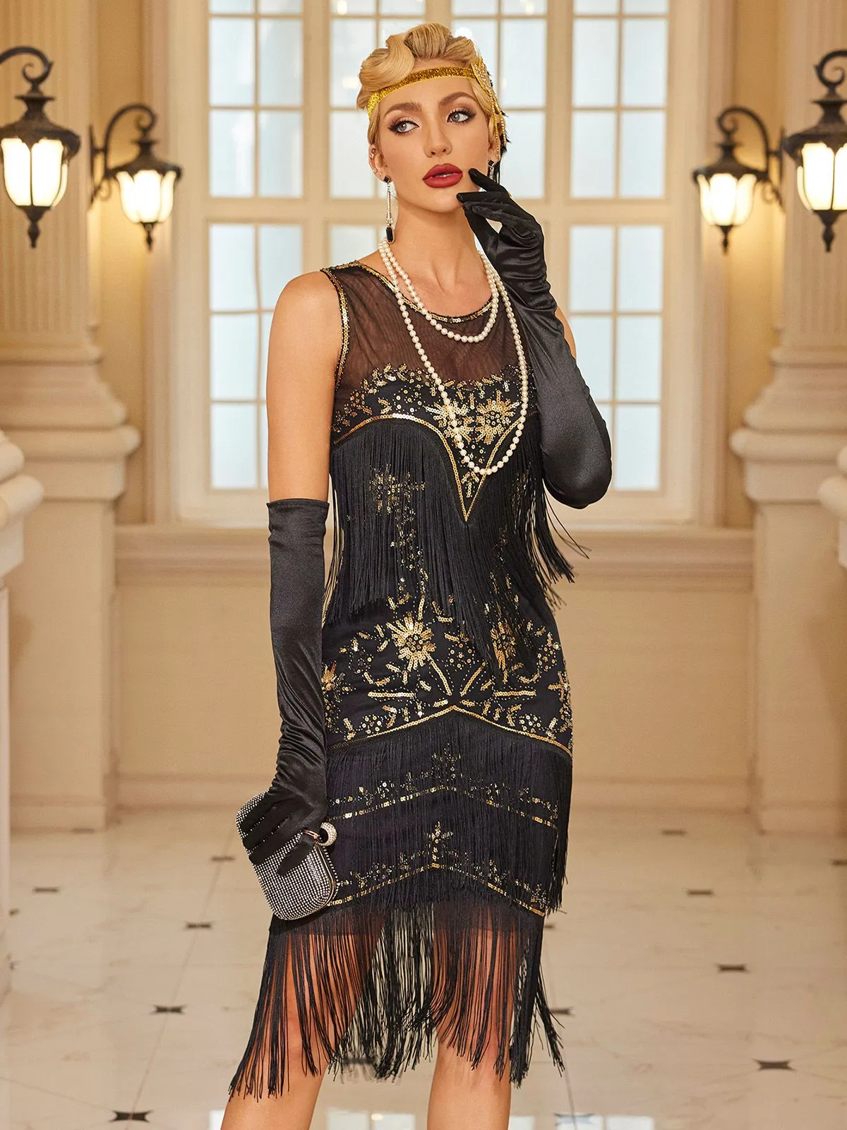 1920s Sequins Beading Tassels Flapper Dress sold by Retro Stage product image thumbnail 2