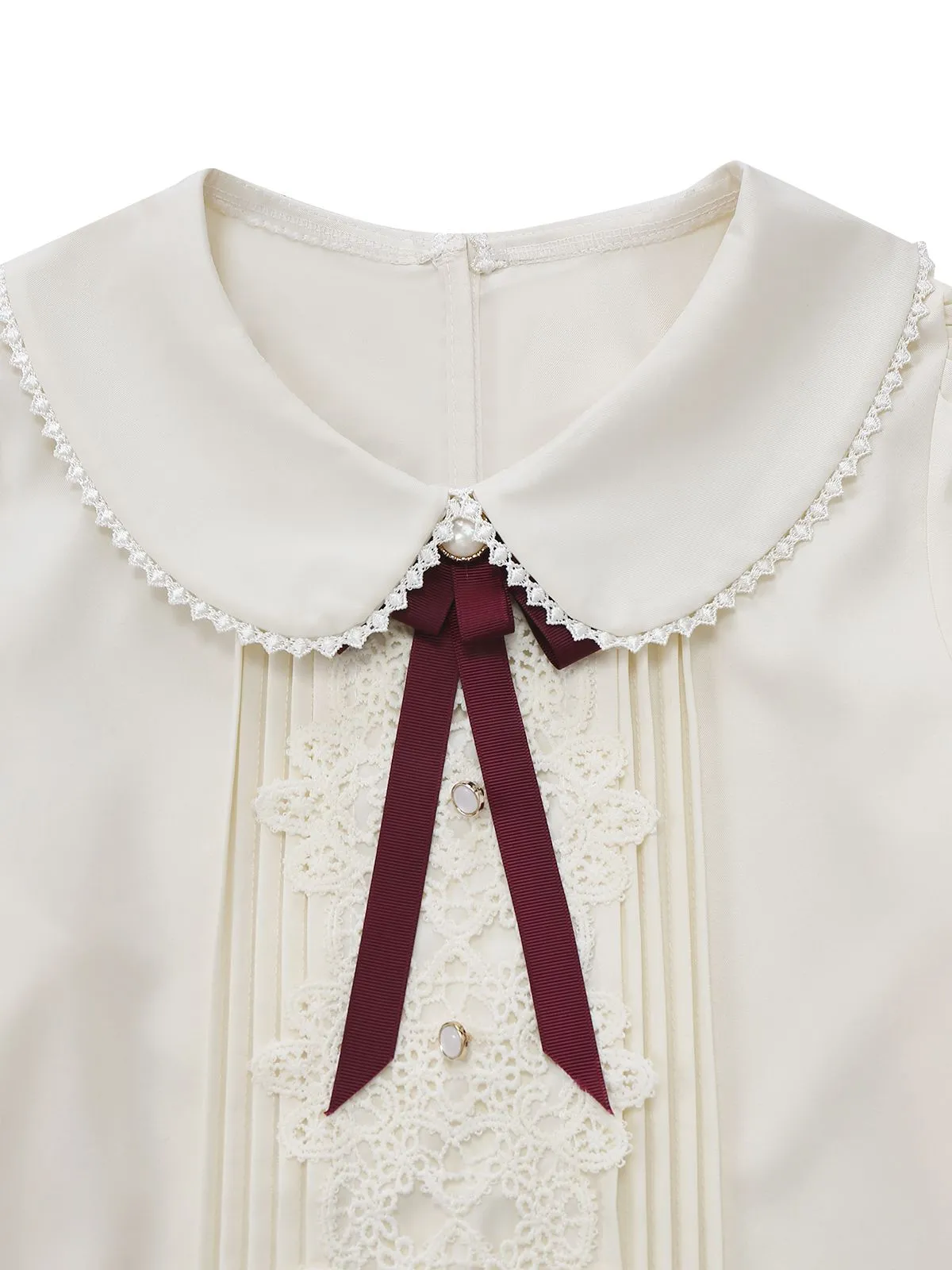 2PCS Red 1940s Peter Pan collar Blouse & Plaid Swing Dress sold by Retro Stage product image thumbnail 4