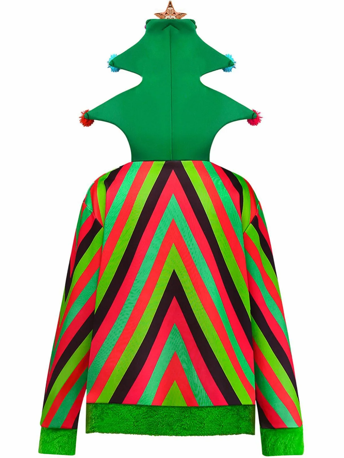 1970s Colorful Christmas Tree 3D Embellished Hoodie Sweater sold by Retro Stage product image thumbnail 3