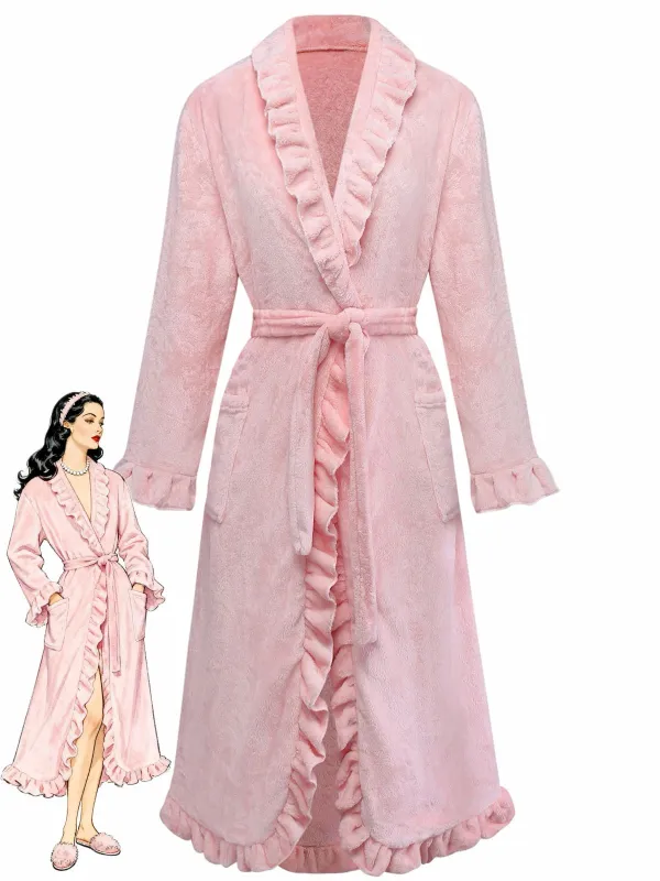 1930s Long Sleeve Flannelette Pajama Robe sold by Retro Stage