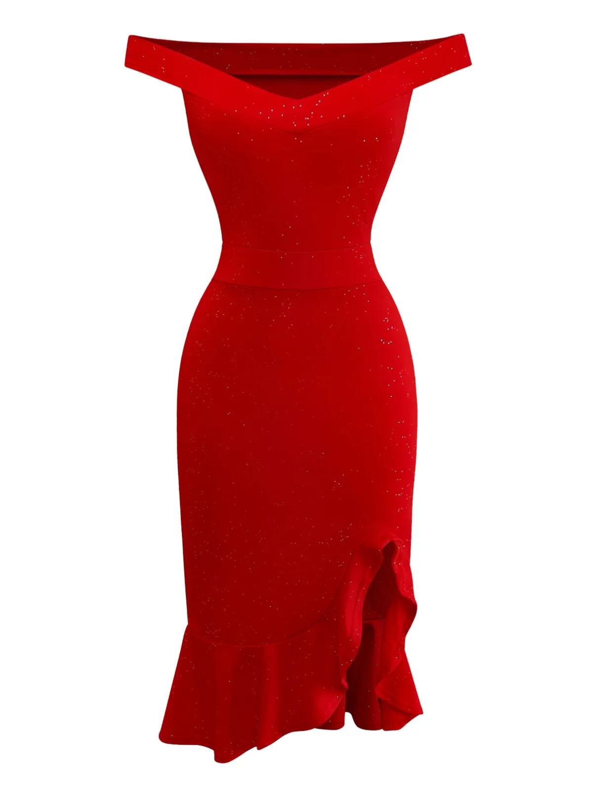 1930s Off-Shoulder Shimmery Mermaid Dress sold by Retro Stage product image thumbnail 2