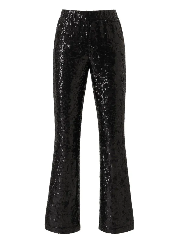 Black 1920s Solid Sequin Flared Pants sold by Retro Stage