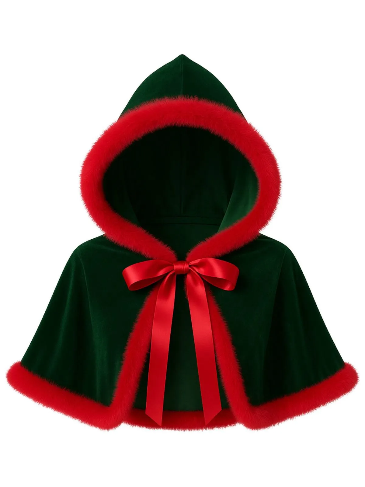 1950s Christmas Velvet Hooded Mini Cape sold by Retro Stage