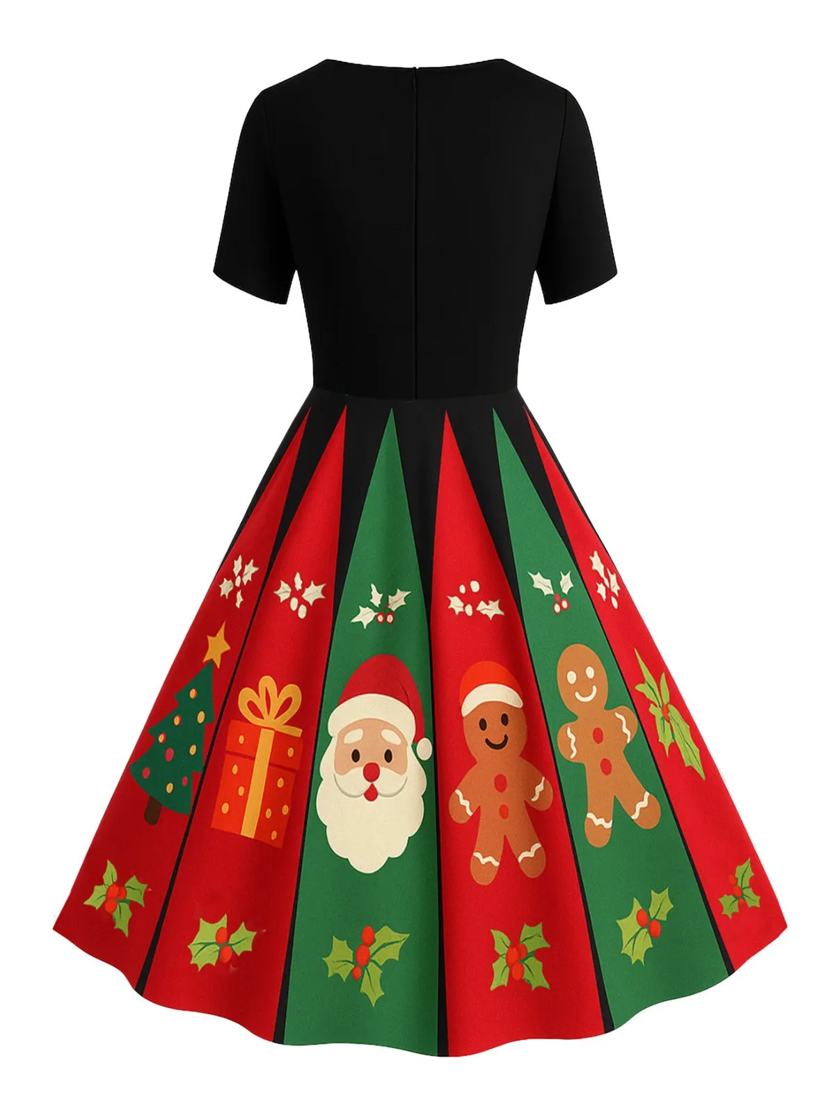 Black 1950s Christmas Snowflake Swing Dress sold by Retro Stage product image thumbnail 2