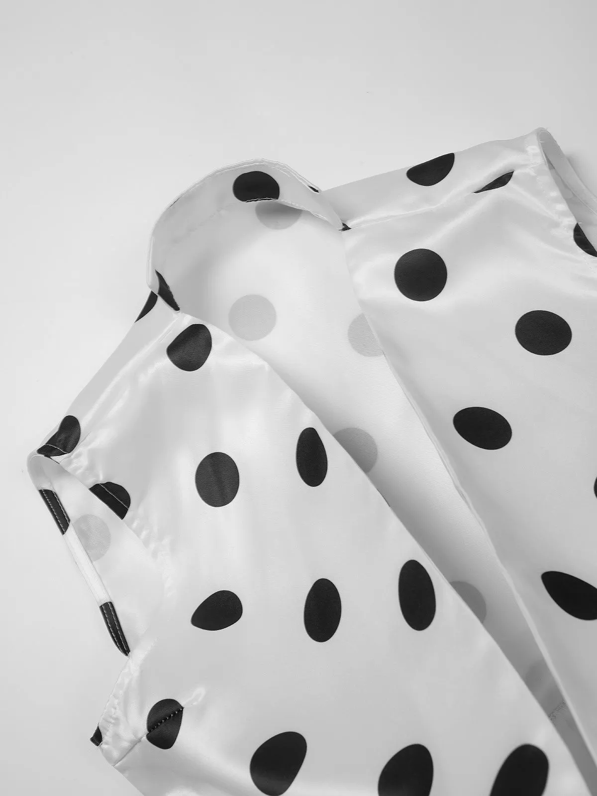 1950s Surplice V-Neck Polka Dot Belted Dress sold by Retro Stage product image thumbnail 5