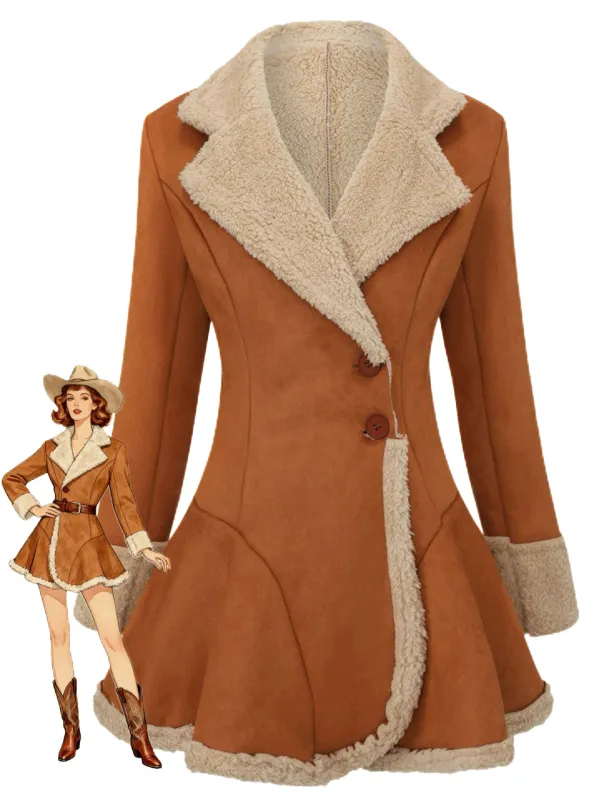 Vintage 1970s Lapel Flared Hem Suede Jacket sold by Retro Stage