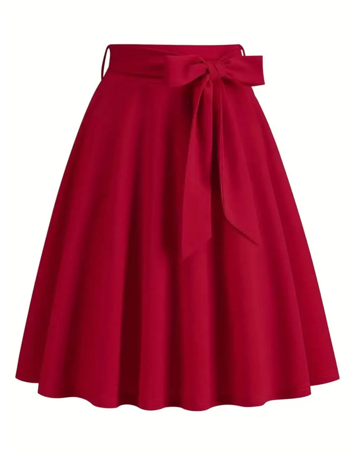 1940s Solid Waist Tie A-Line Skirt sold by Retro Stage product image thumbnail 3