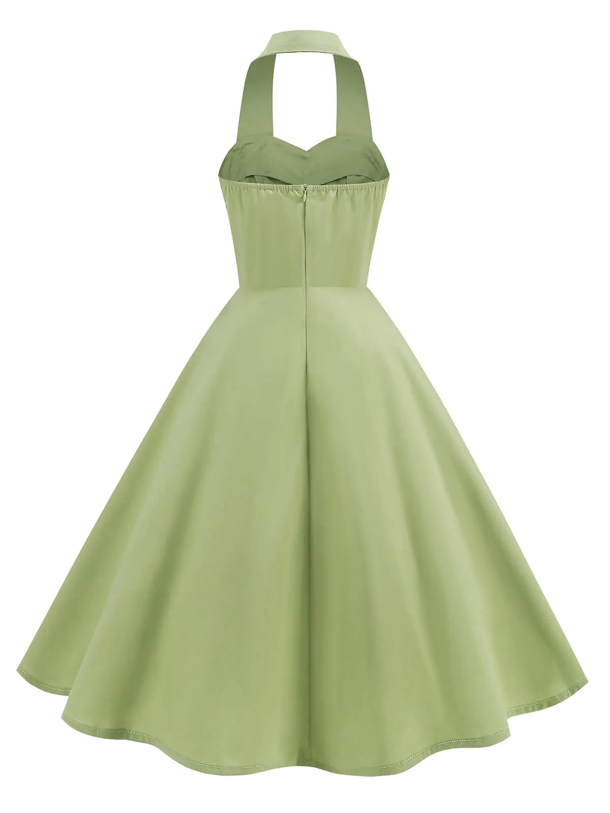 1950s Solid Sweetheart Neck Halter Dress sold by Retro Stage product image thumbnail 4