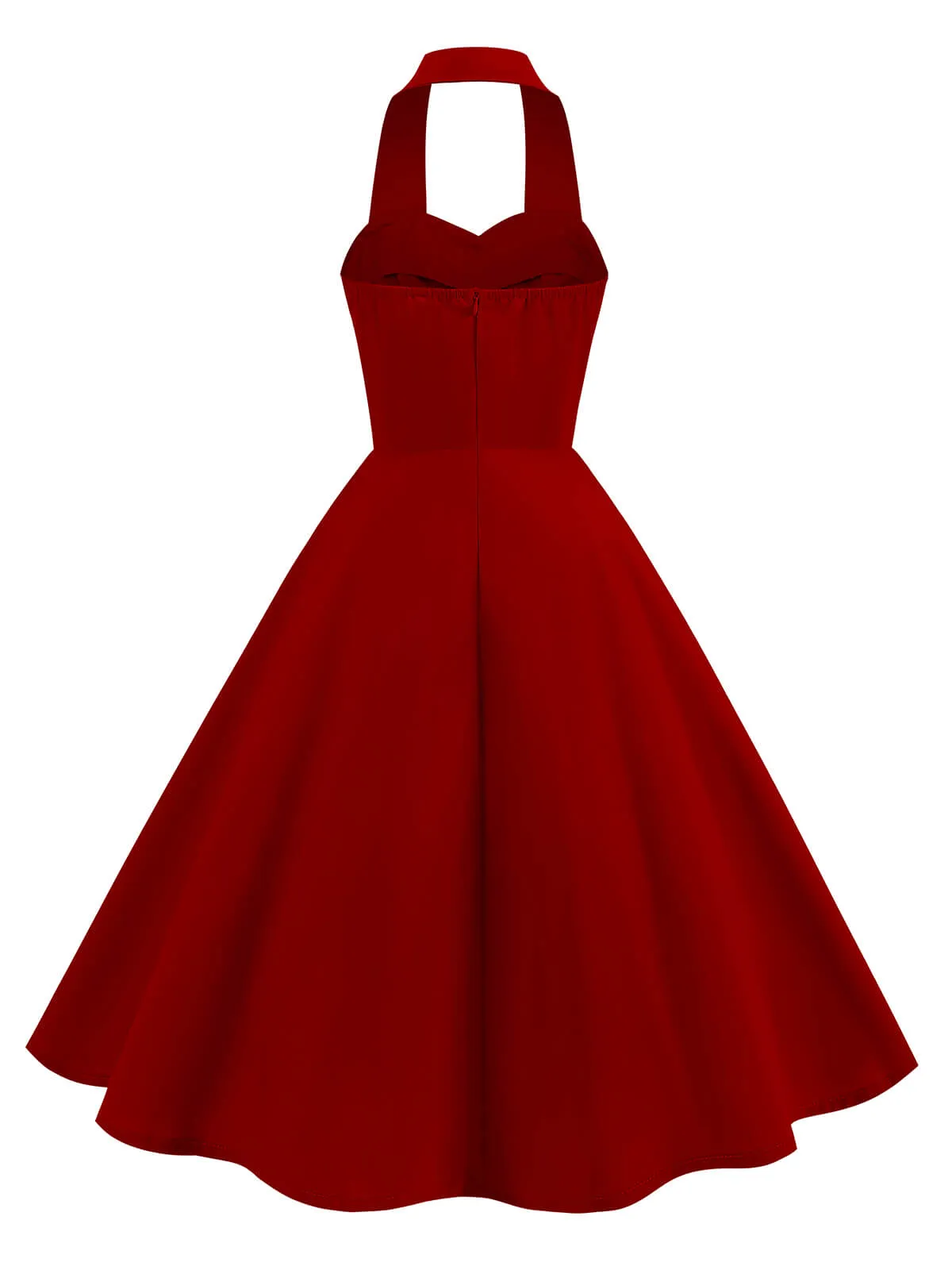 1950s Solid Sweetheart Neck Halter Dress sold by Retro Stage product image thumbnail 2