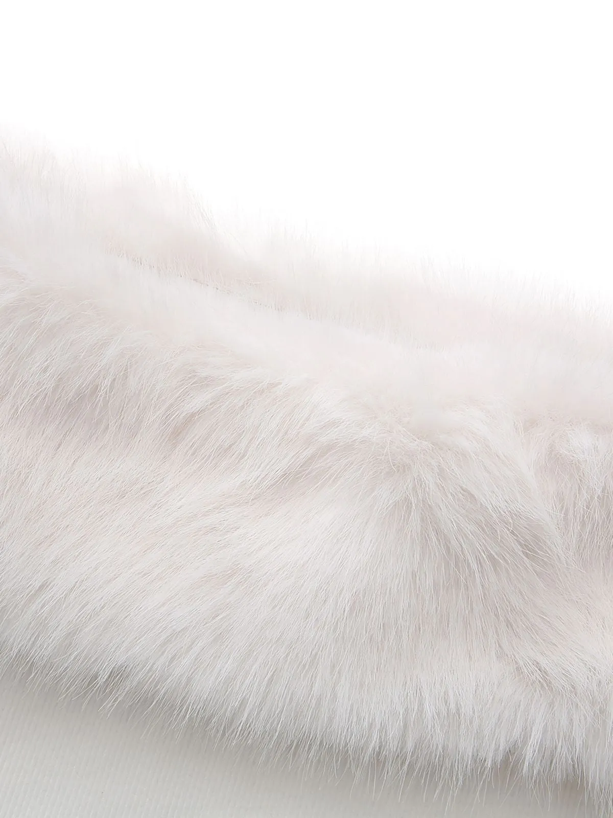 White 1960s Christmas Faux Fur Trim Off-Shoulder Dress sold by Retro Stage product image thumbnail 4