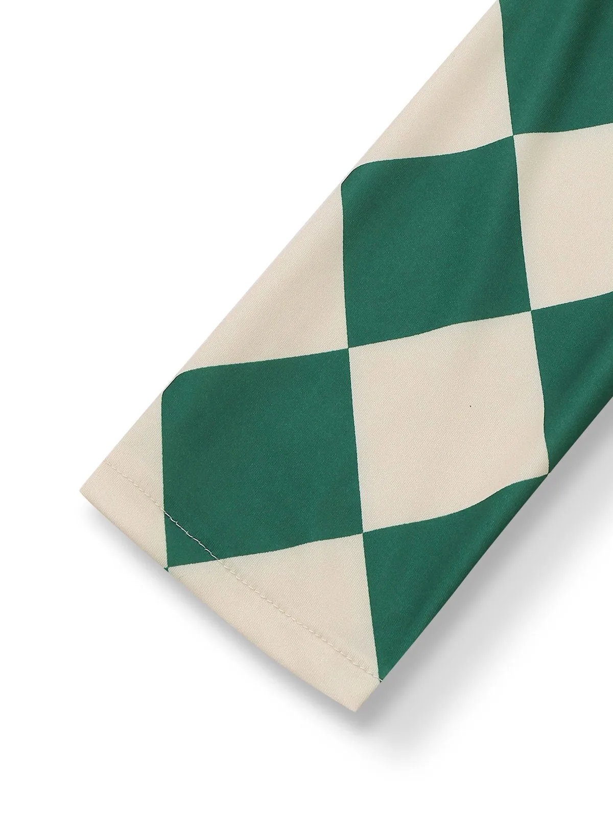 Green 1970s Argyle Fishtail Dress With Tie sold by Retro Stage product image thumbnail 5