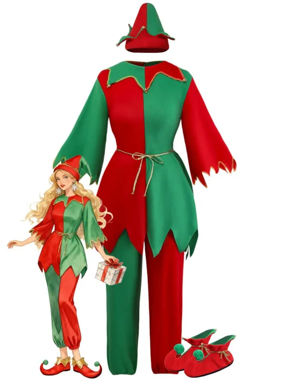Red 1950s Christmas Elf Costume Set sold by Retro Stage