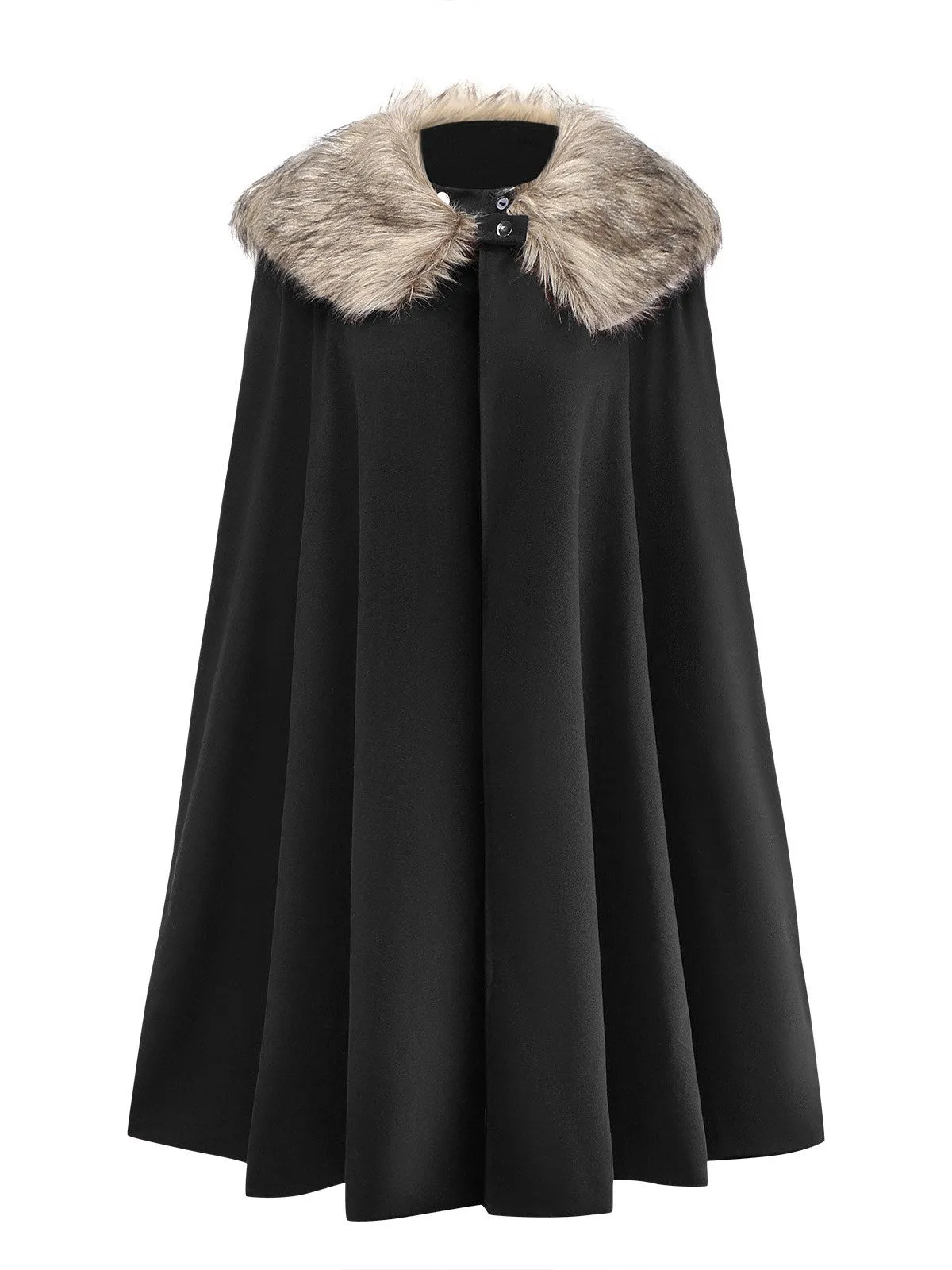 1960s Lapel Faux Fur Collar Cloak Coat sold by Retro Stage product image thumbnail 5