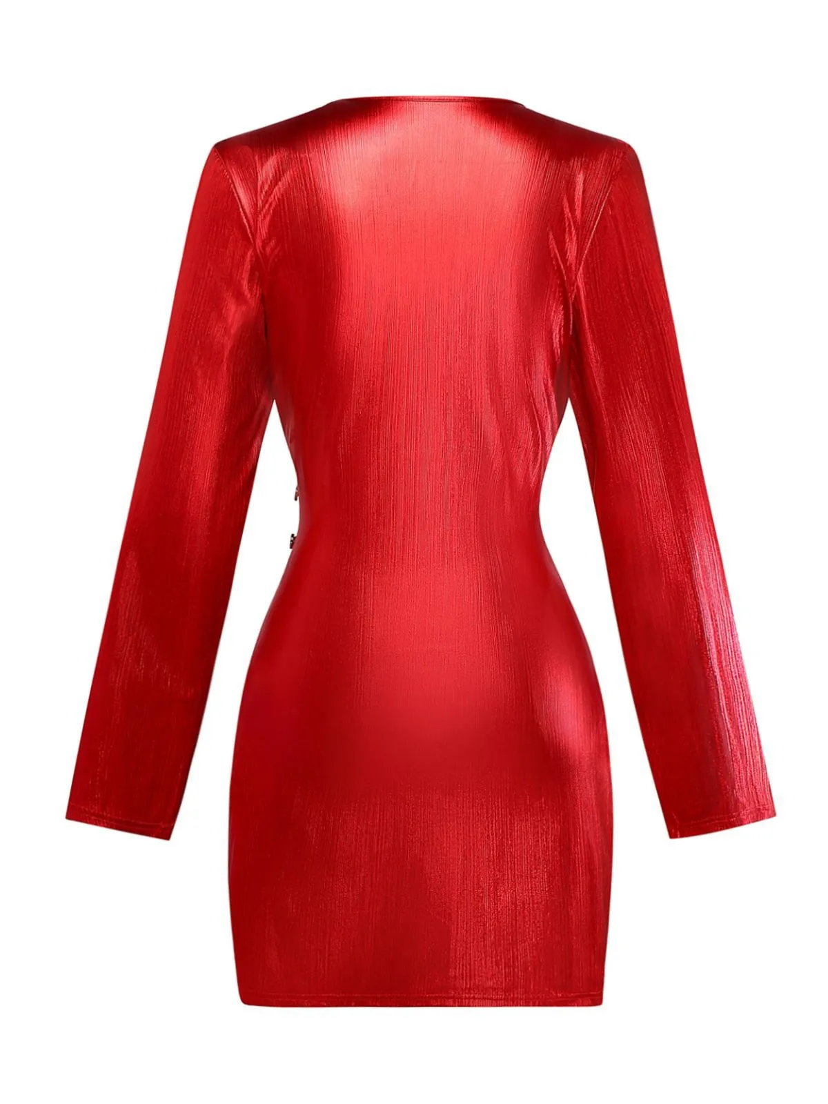 1960s Solid V-Neck Slit Bodycon Dress sold by Retro Stage product image thumbnail 3