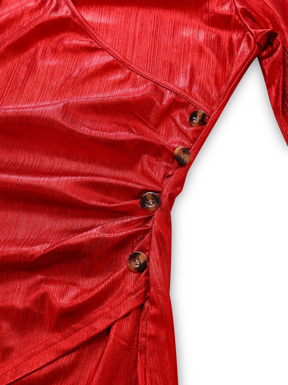 1960s Solid V-Neck Slit Bodycon Dress sold by Retro Stage product image thumbnail 5