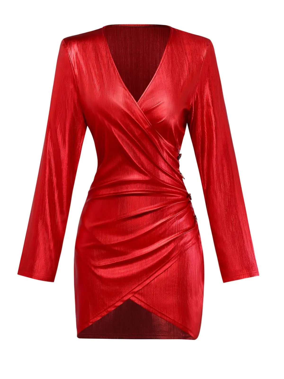 1960s Solid V-Neck Slit Bodycon Dress sold by Retro Stage product image thumbnail 2