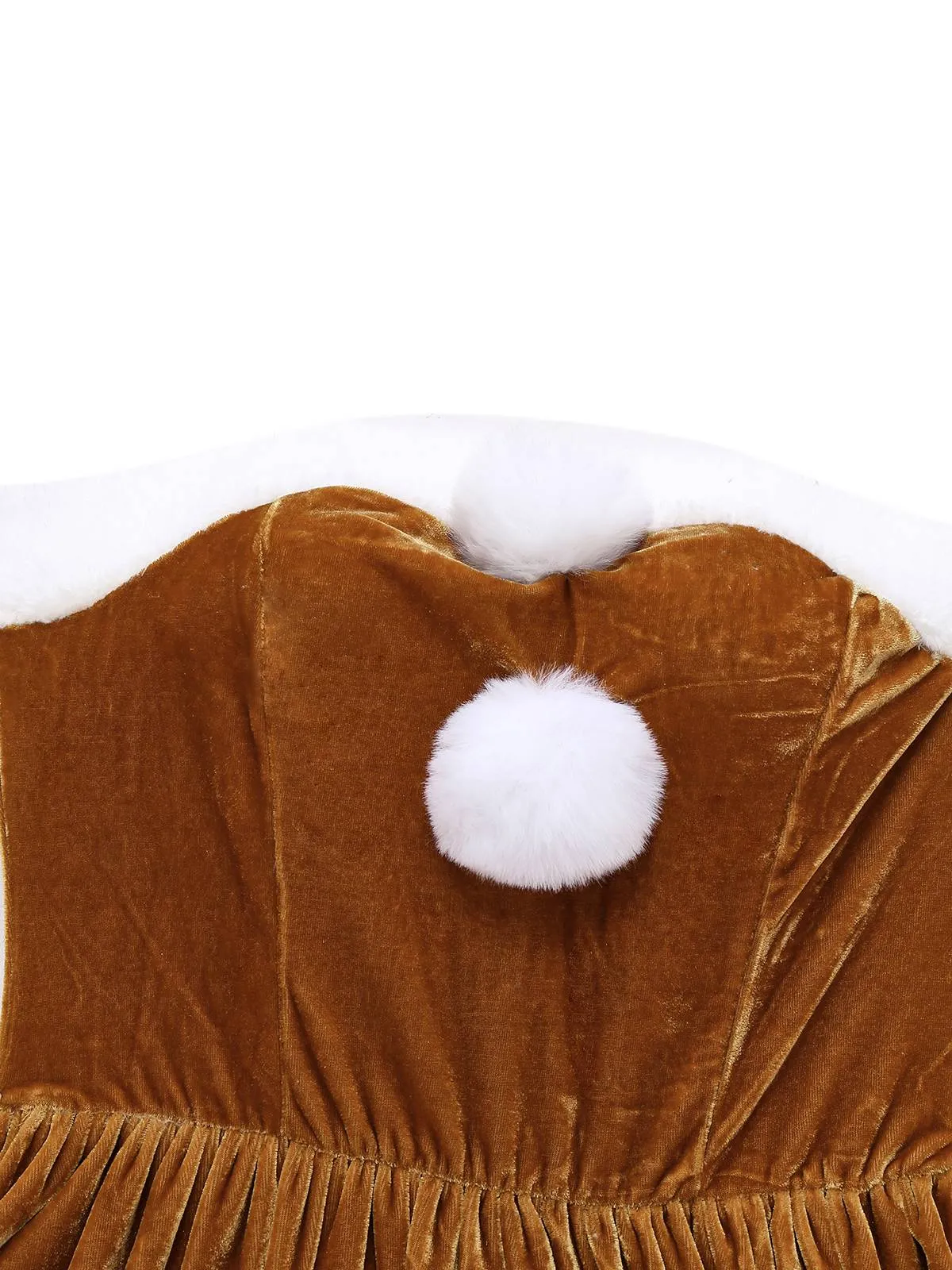 5PCS Brown 1940s Christmas Moose Cape & Velvet Dress sold by Retro Stage product image thumbnail 5