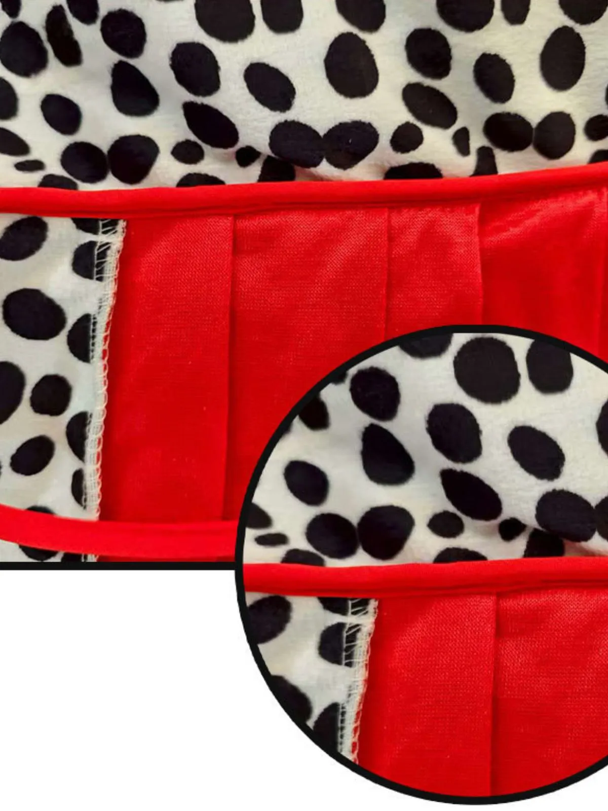 Red 1930s Cruella Dalmatian Trimmed Tie Neck Cape sold by Retro Stage product image thumbnail 4