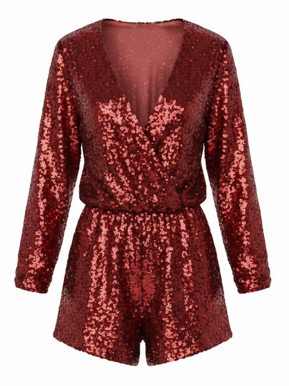 1970s V-Neck Sequin Long Sleeve Romper sold by Retro Stage product image thumbnail 4