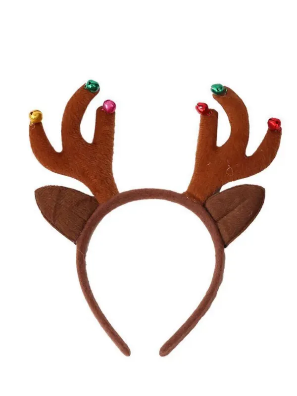 Christmas Colored Reindeer Jingle Bells Sequins Headband sold by Retro Stage