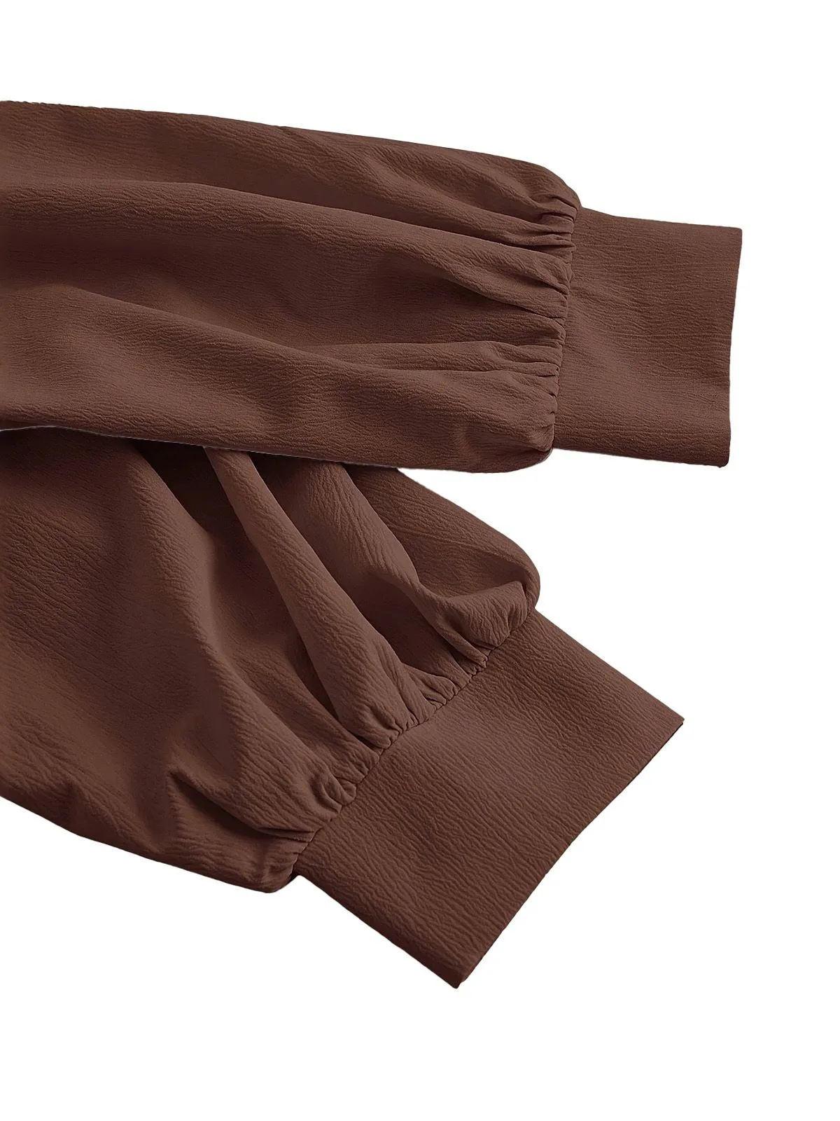 Coffee 1930s Lapel V-Neck Fitted Waist Lantern Sleeve Blouse sold by Retro Stage product image thumbnail 5