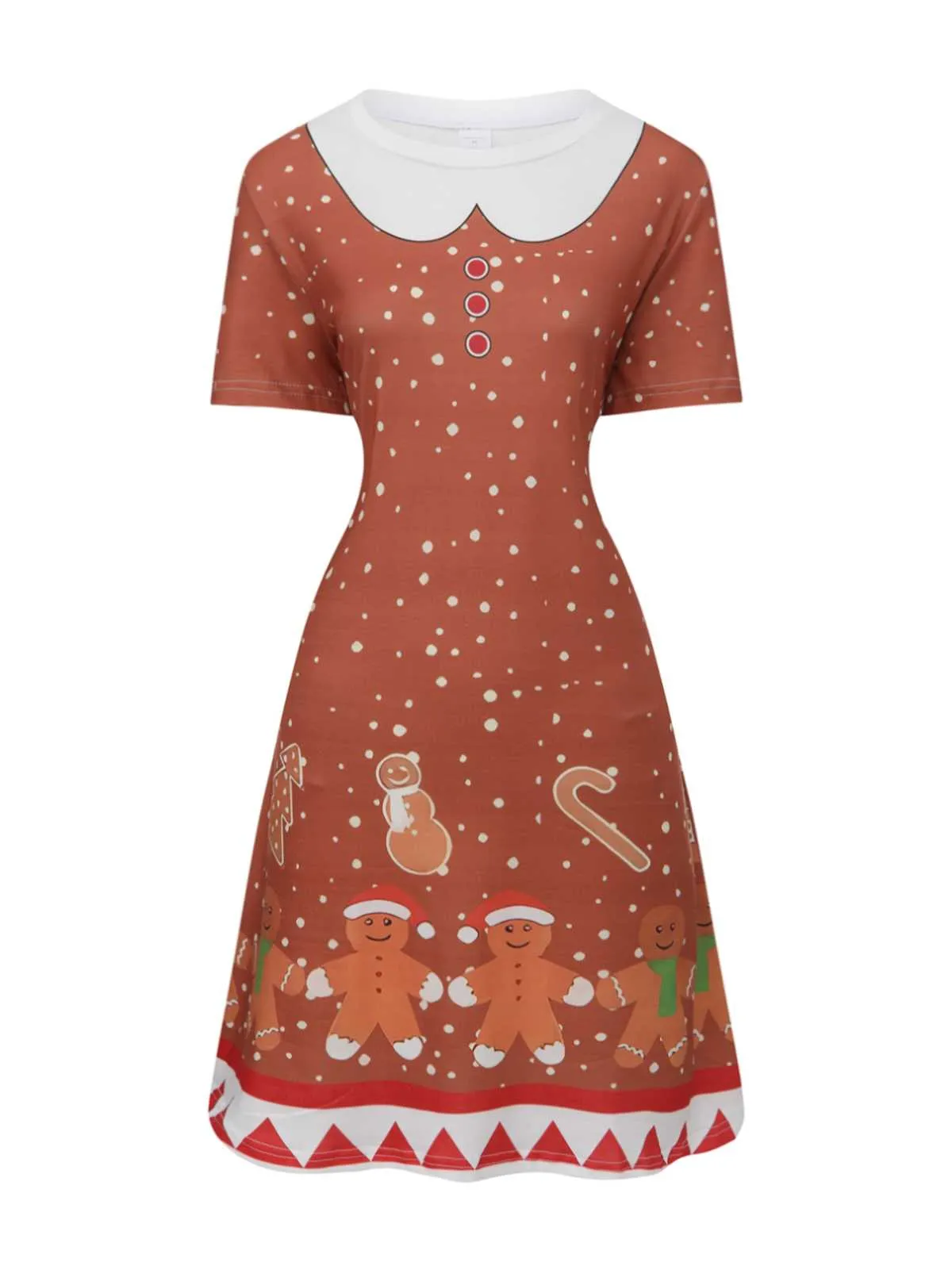 1960s Christmas Gingerbread Man A-Line Dress sold by Retro Stage product image thumbnail 2