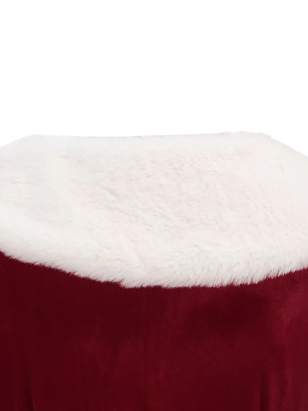 Red 1950s Christmas Velvet Santa Fur Collar Pearl Dress sold by Retro Stage product image thumbnail 4
