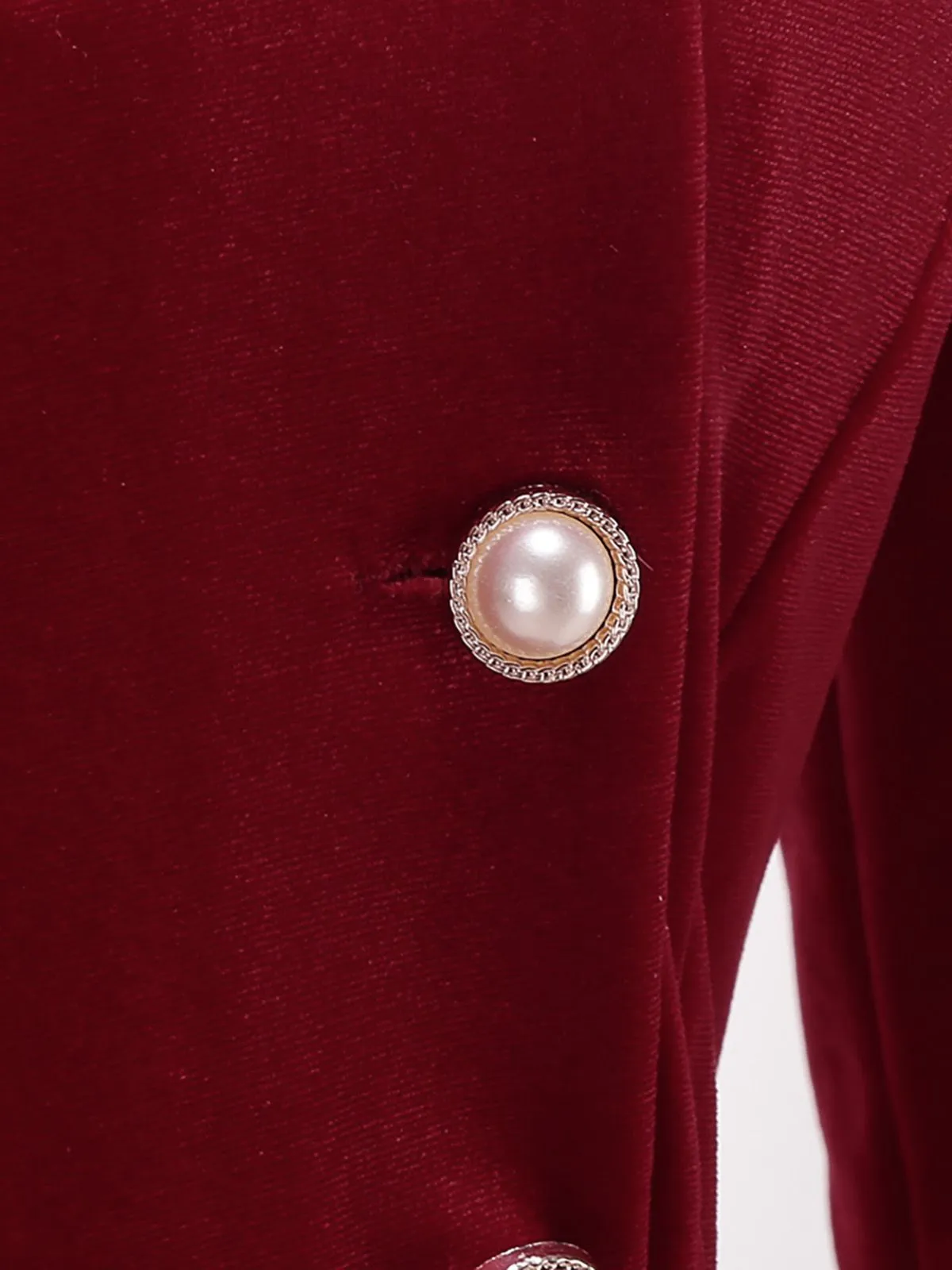 Red 1950s Christmas Velvet Santa Fur Collar Pearl Dress sold by Retro Stage product image thumbnail 5