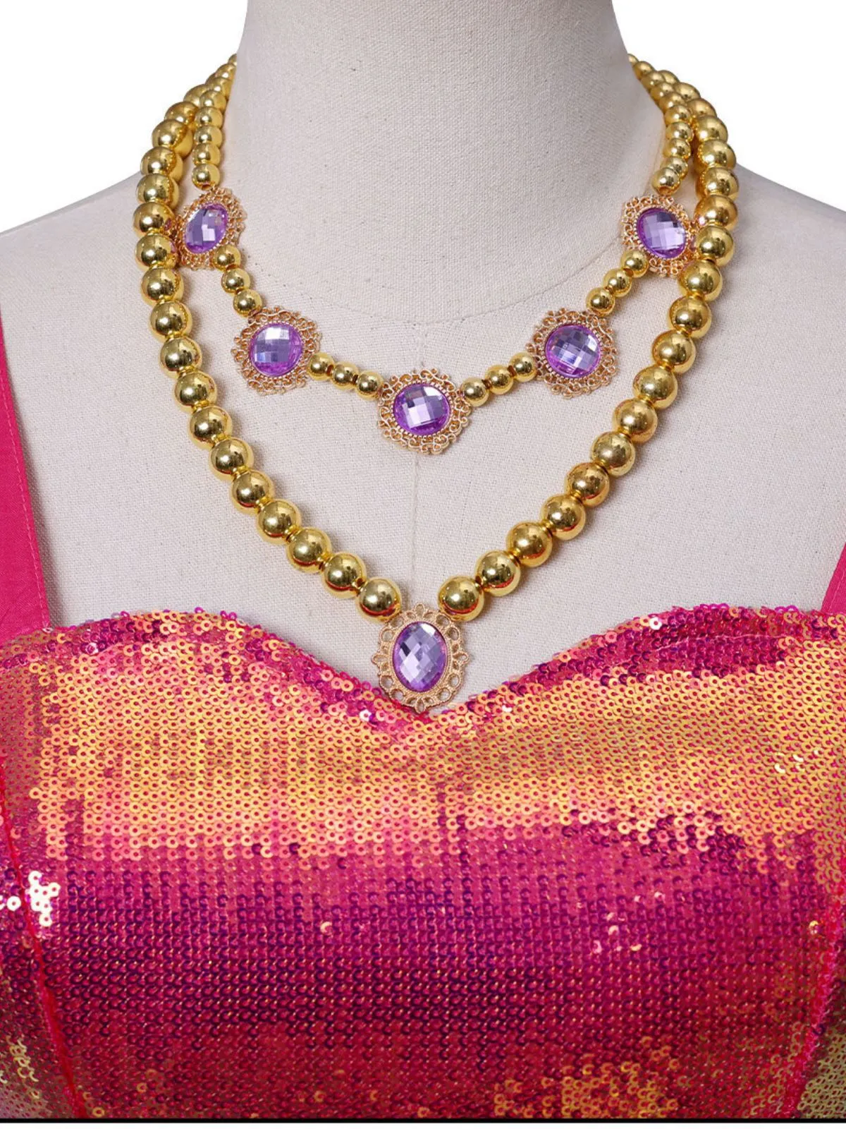 Pink 1960s Barbie Sequin Strap Ruffled Dress sold by Retro Stage product image thumbnail 5