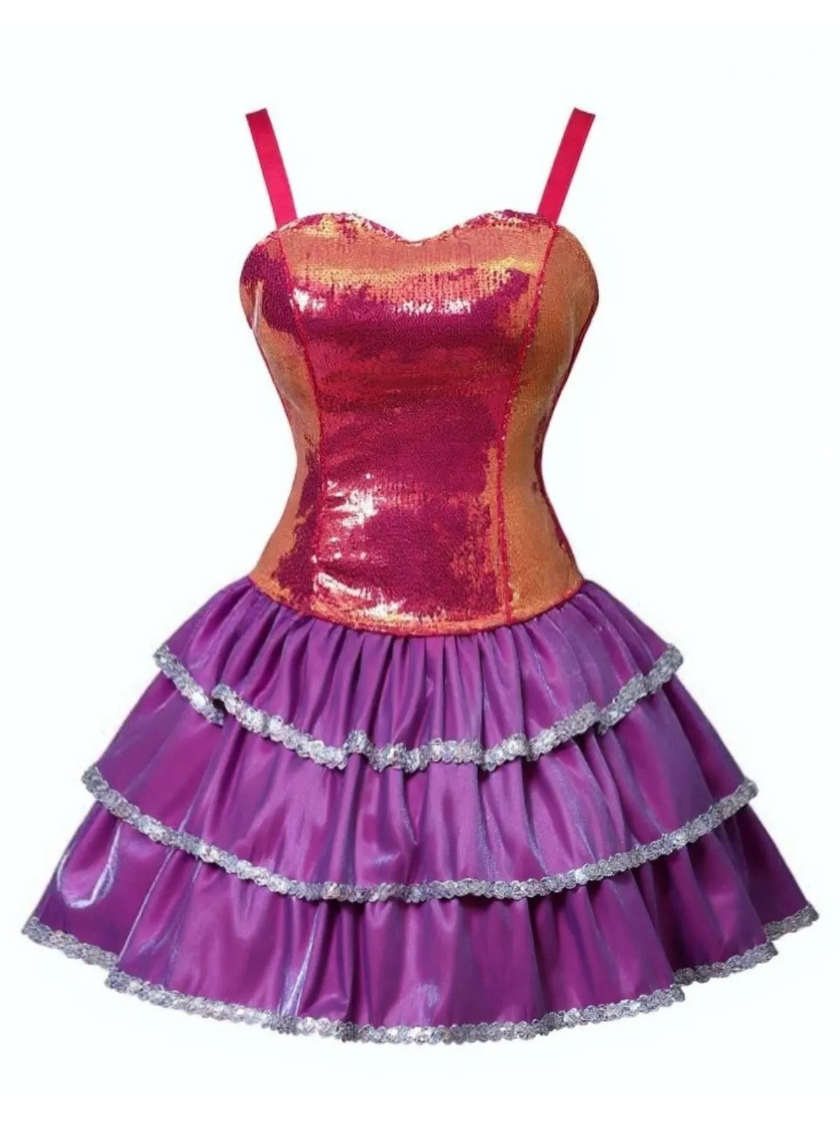Pink 1960s Barbie Sequin Strap Ruffled Dress sold by Retro Stage product image thumbnail 3