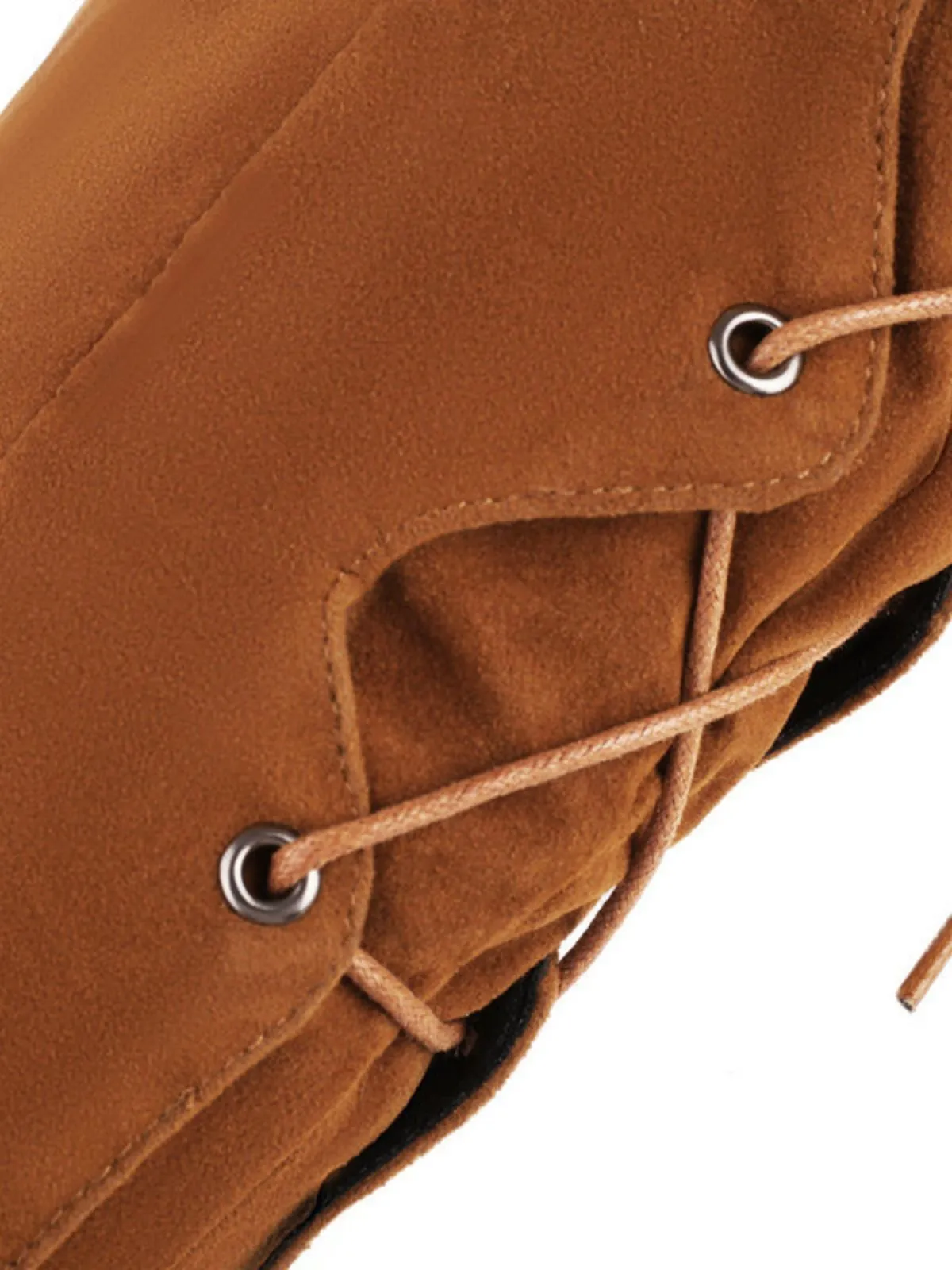 Suede Knee Lace-Up Block Heel Boots sold by Retro Stage product image thumbnail 5